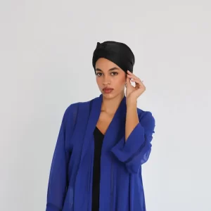 Black satin turban