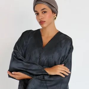 Taupe satin turban