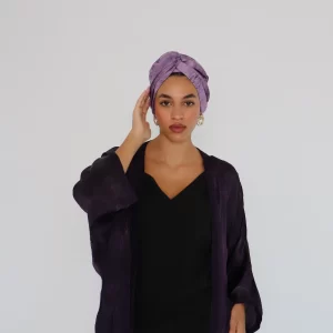Mauve silk turban