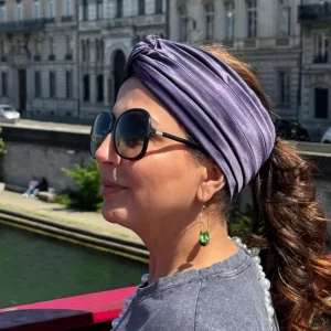 Mauve satin turban